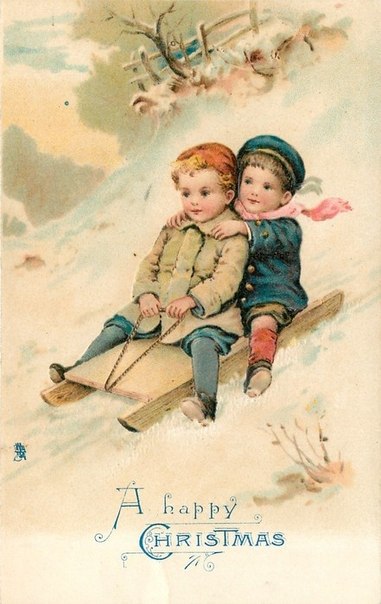 Очаровательные старинные открытки с изображением детей. Приятно разглядывать детали. :)