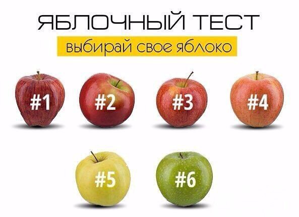 Интересный яблочный тест К какому из изображенных на картинках яблоках сами тянутся руки Что выбор скажет о вашей личности Выберите яблоко, которое больше всего вам нравится.Смотрите результаты