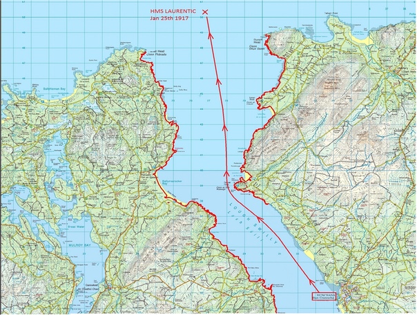 ЗОЛОТО ЛАУРЕНТИКА 25 января 1917 года в Северном проливе, в зоне видимости залива Лох-Суилли (Ирландия) раздался сильный взрыв. Не прошло и десяти минут, как над британским крейсером